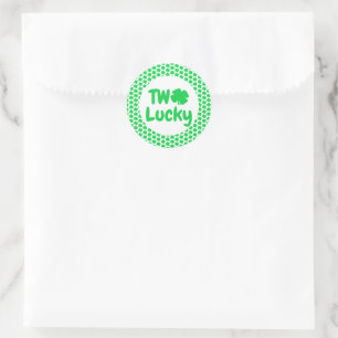 Two Lucky St Patrick's Day 2nd Birthday Classic Round Sticker