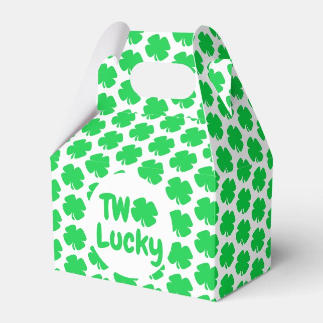 Two Lucky St Patrick's Day 2nd Birthday Favour Box (Front Side)