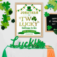 Two Lucky St. Patrick's Day 2nd Birthday Welcome