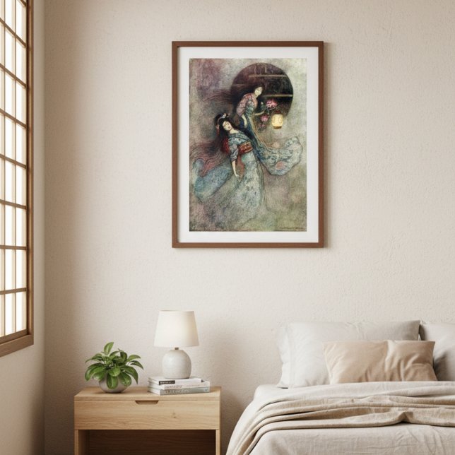 Two Maidens and Lantern by Warwick Goble  Poster (Creator Uploaded)