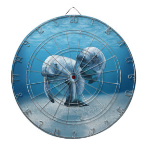 Two Manatees Swimming Dartboard