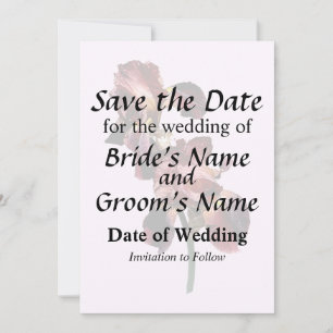 Two Maroon and Yellow Irises Save The Date