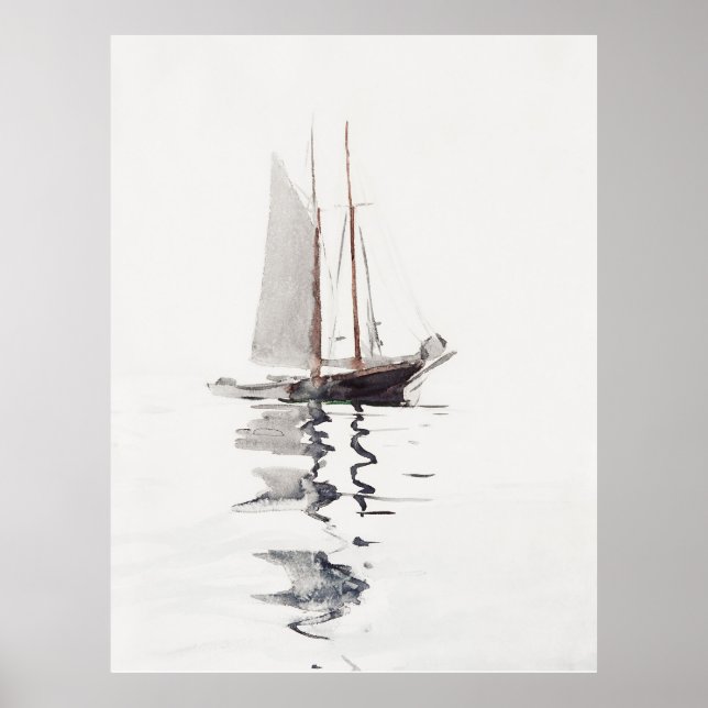 Two-masted Schooner with Dory (1894) Poster (Front)
