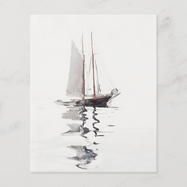 Two-masted Schooner with Dory by Winslow Homer (Front)