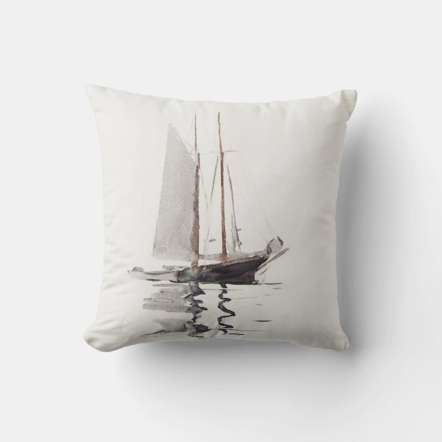 Two-masted Schooner with Dory by Winslow Homer Cushion (Front)
