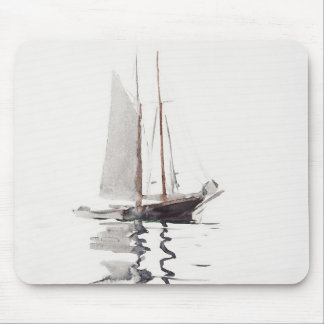 Two-masted Schooner with Dory by Winslow Homer Mouse Pad