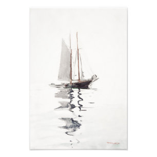 Two-masted Schooner with Dory by Winslow Homer Photo Print