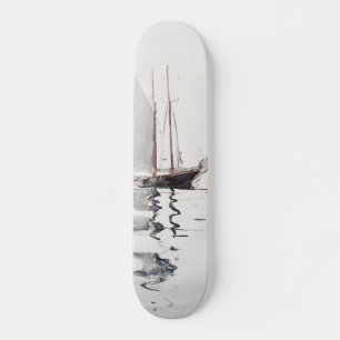 Two-masted Schooner with Dory by Winslow Homer Skateboard