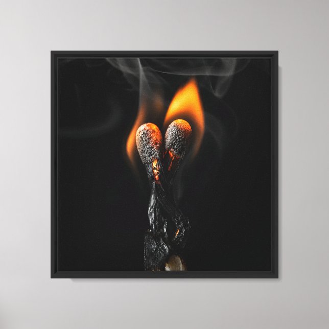 Two Matches Embracing Canvas Print (Front)