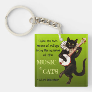 Two Means of Refuge Music Cats Schweitzer Key Ring
