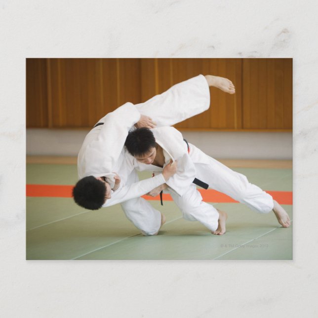 Two Men Competing in a Judo Match 2 Postcard (Front)