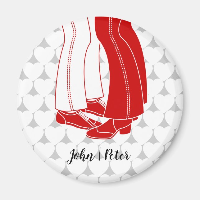 Two men kissing on Valentine's Day Magnet (Front)