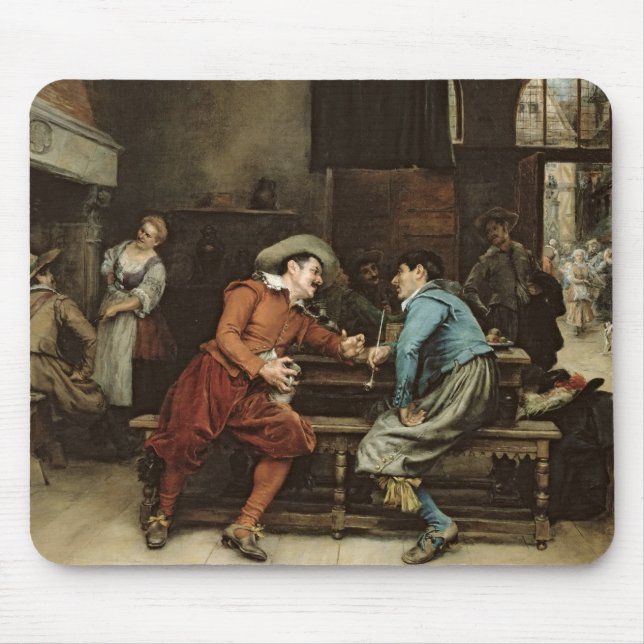 Two Men Talking in a Tavern Mouse Pad (Front)