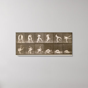 Two Men Wrestling, plate 347 from 'Animal Locomoti Canvas Print