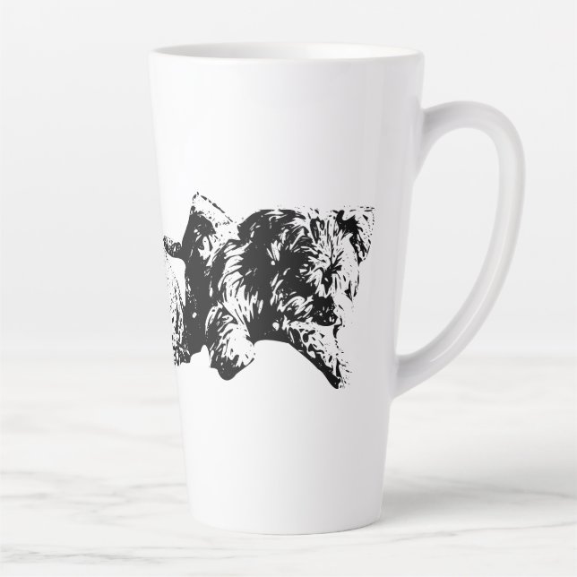 Two Mini Schnauzers – Artistic Black & White Mug (Right)