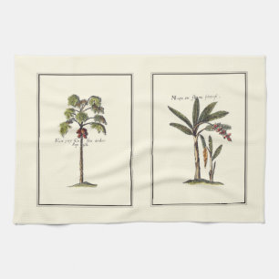 Two Miniature Framed Palm Trees Tea Towel