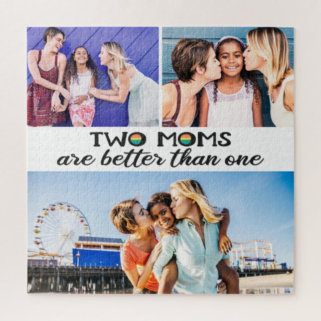 Two moms are better than one mother's day photo jigsaw puzzle (Vertical)