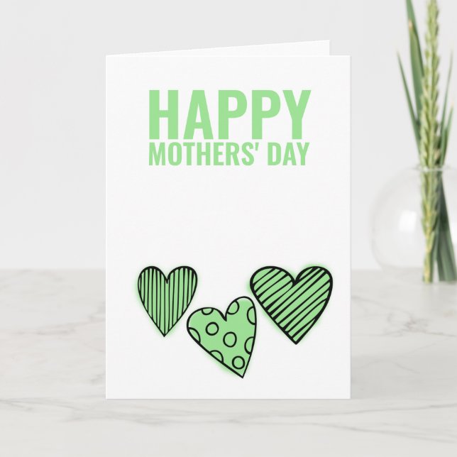 Two Moms Happy Gay Mothers Day Green Card (Front)