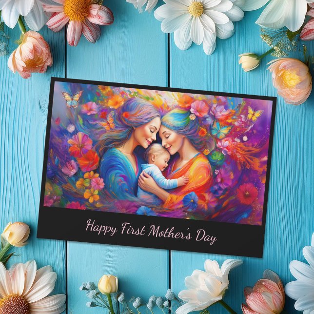 Two Moms with their Baby First Mother's Day Card (Creator Uploaded)