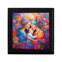 Two Moms with their Baby