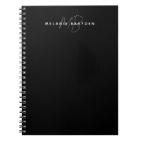 Two Monogram Black Modern Minimalist Name