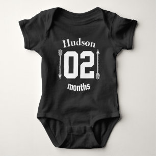 Two Months Old Arrows Baby Boy Personalised Baby Bodysuit