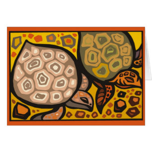Two Mosaic Turtles Card