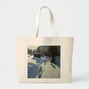 Two mountain huts Pleney Morzine Large Tote Bag