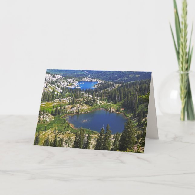 Two Mountain Lakes, Park City Utah, Blank Greeting Card (Front)