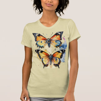 Two multicolor owers n butterlies women's t-shirt 