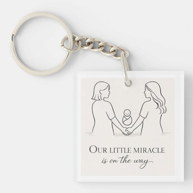Two mums baby shower  key ring (Front)