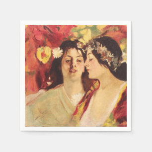 Two Muses of Spring (by Stefan Luchian) Napkin