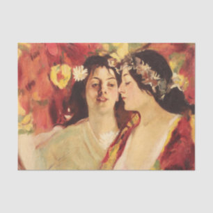Two Muses of Spring (by Stefan Luchian) Tissue Paper