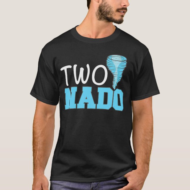 Two-Nado Cute Tornado Themed 2Nd Birthday Boy Girl T-Shirt (Front)