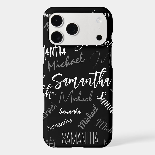 Two names couple pattern monogram black grey white (Back)