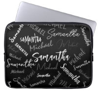 Two names couple pattern monogram black grey white