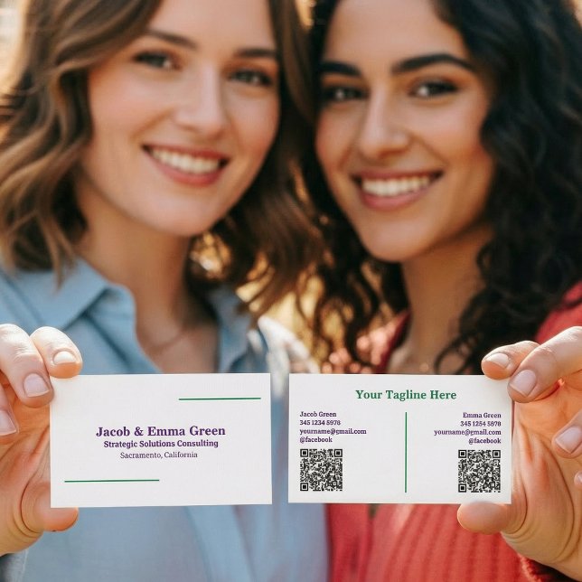 Two Names Custom QR Business Card (Two Names Custom QR Business Cards)