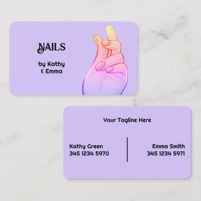 Two Names Manicure Business Card (Front/Back)