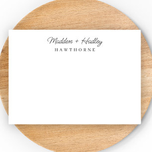 Two Names Monogram Elegant Couple Stationery Card