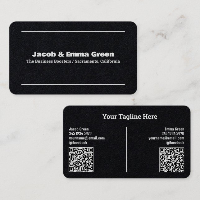 Two Names QR Business Card (Front/Back)