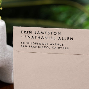 Two Names & Script Font Modern Return Address Rubber Stamp