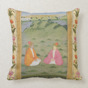 Two nobles seated in a landscape, from the Small C Cushion
