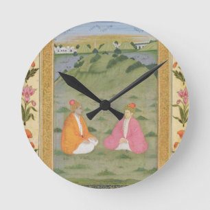 Two nobles seated in a landscape, from the Small C Round Clock