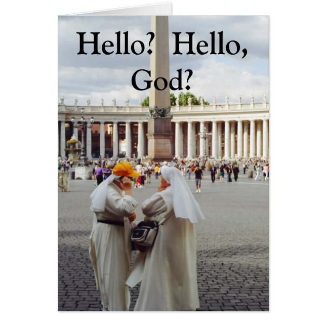 Two Nuns call God Card (Front)