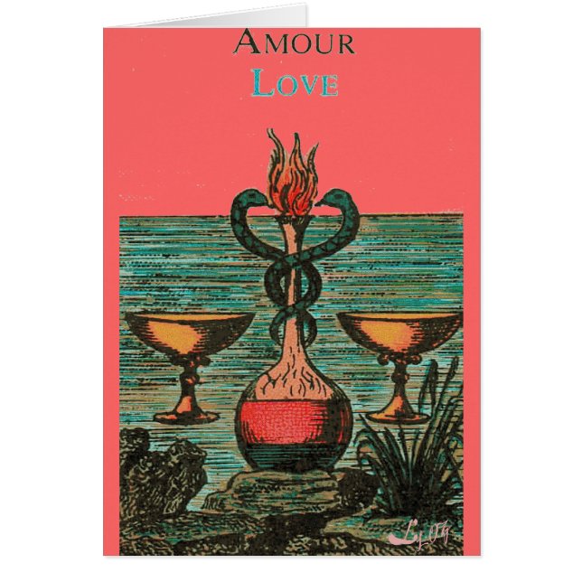 TWO OF CUPS TAROT CARD DESIGN (Front)