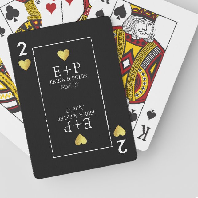 Two of Hearts Wedding Favours Monogrammed  Playing Cards (Creator Uploaded)