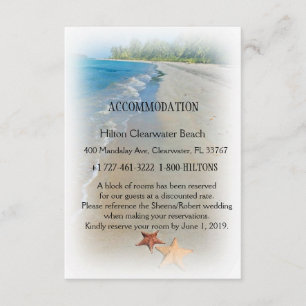 Two of Us Beach Wedding Accommodation Directions Enclosure Card