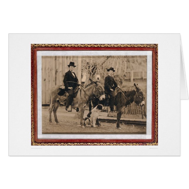 Two O'Keefe boys on donkeys (40040) (Front Horizontal)