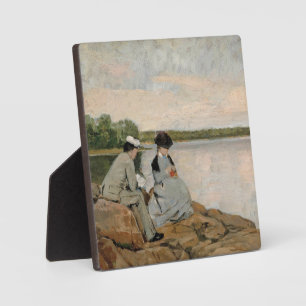 Two on the beach, Arvid Liljelund Plaque