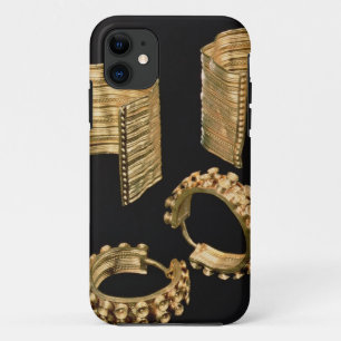 Two open facetted bracelets and a pair of earrings iPhone 11 case